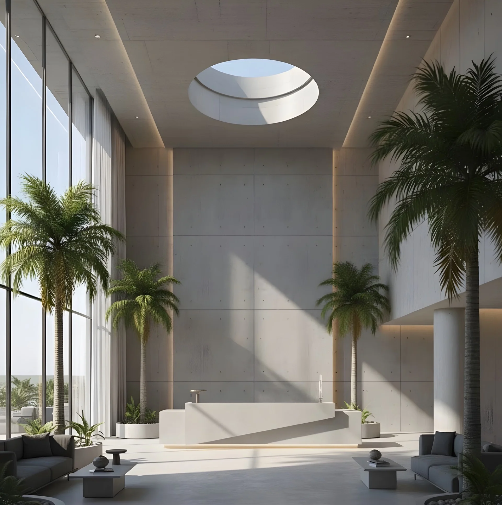 AYARA — Grand interior hall with dramatic ceiling design